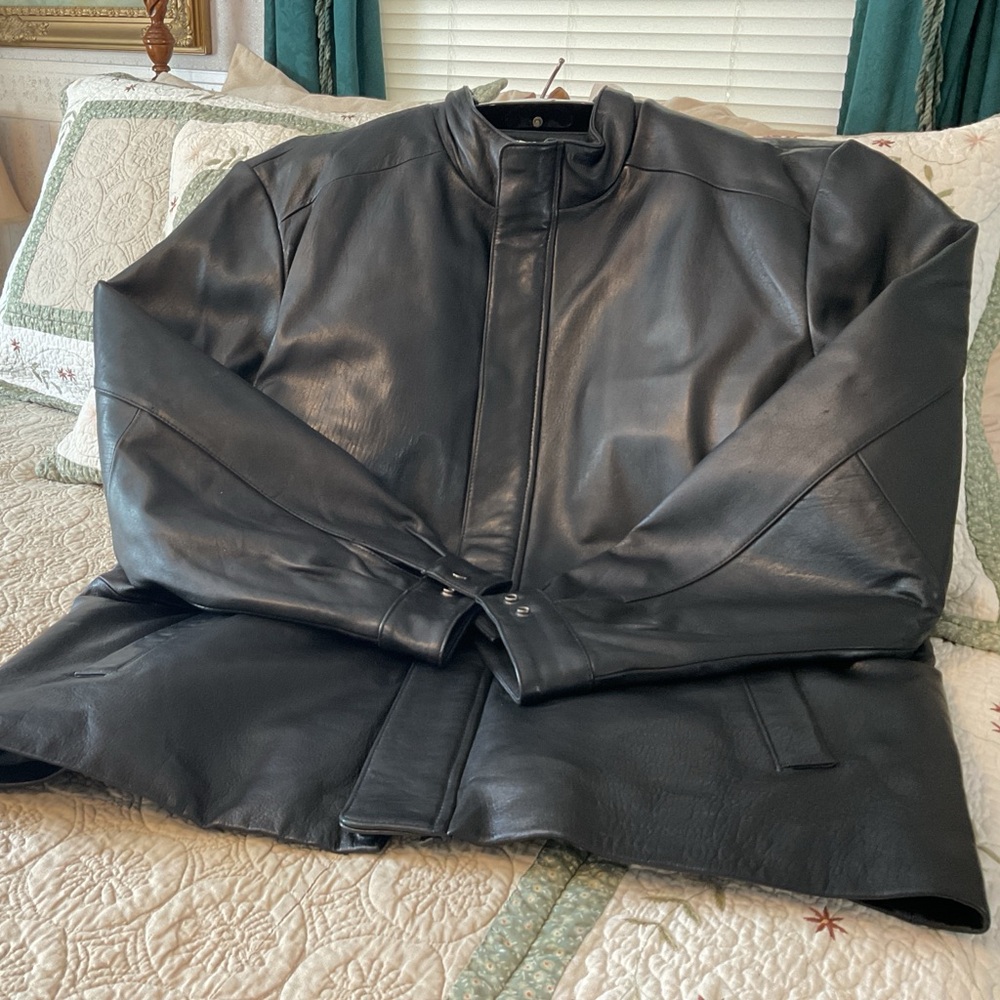 KIRKLAND SIGNATURE MENS SOFT BLACK LEATHER JACKET, XXLARGE - Picture 6 of 16